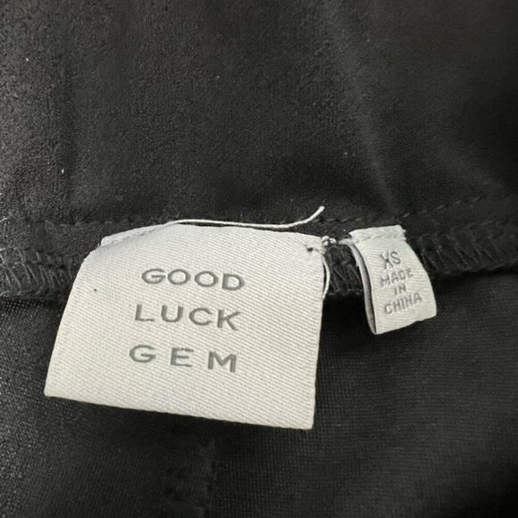 Good Luck Gem Womens Gauchos Pants Black High Rise Elastic Waist Stretch XS - Picture 9 of 10